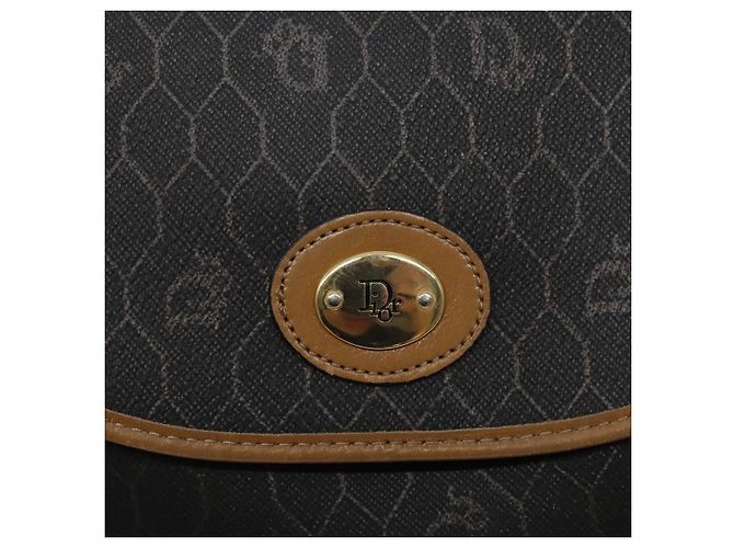 Borsa a spalla in tela a nido d'ape PVC nera e dorata Christian Dior Auth yk18869 - vista 17
