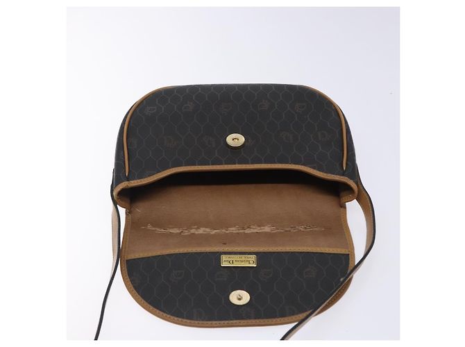 Borsa a spalla in tela a nido d'ape PVC nera e dorata Christian Dior Auth yk18869 - vista 18