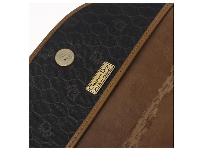 Borsa a spalla in tela a nido d'ape PVC nera e dorata Christian Dior Auth yk18869 - vista 19
