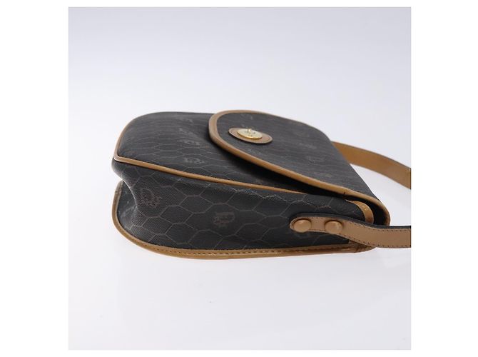 Borsa a spalla in tela a nido d'ape PVC nera e dorata Christian Dior Auth yk18869 - vista 3
