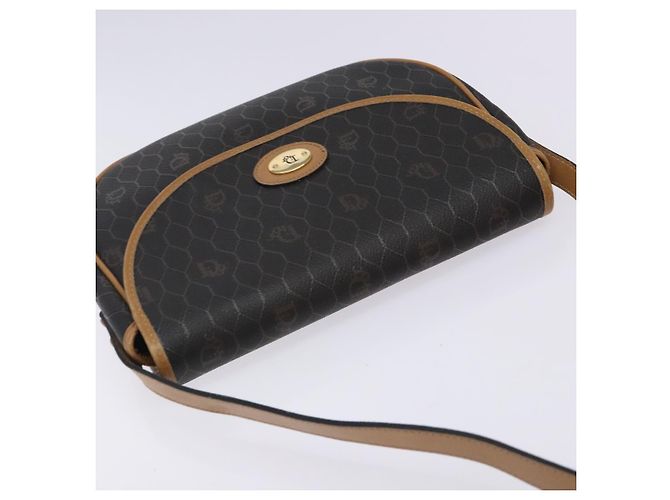 Borsa a spalla in tela a nido d'ape PVC nera e dorata Christian Dior Auth yk18869 - vista 6