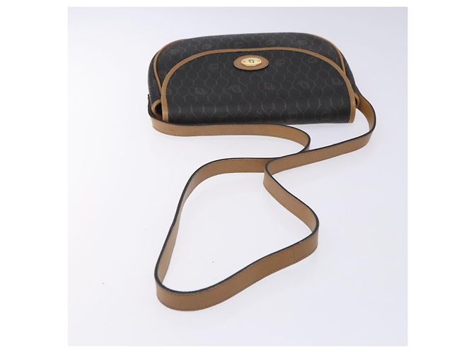 Borsa a spalla in tela a nido d'ape PVC nera e dorata Christian Dior Auth yk18869 - vista 7