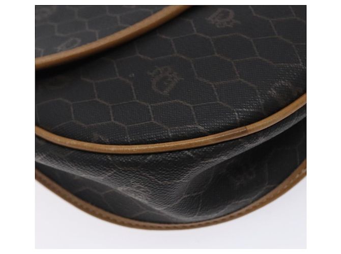 Borsa a spalla in tela a nido d'ape PVC nera e dorata Christian Dior Auth yk18869 - vista 9