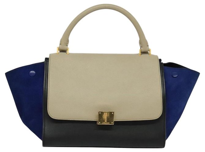 Céline Borsa Trapeze in pelle 2 in 1 beige oro Auth BA4167 D'oro - vista 13