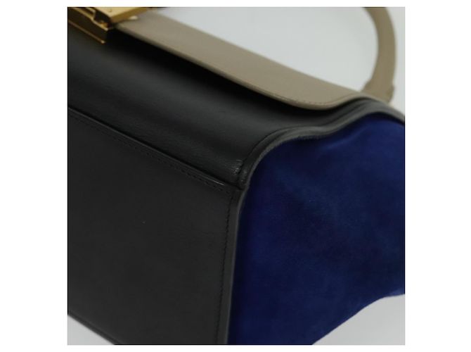 Céline Borsa Trapeze in pelle 2 in 1 beige oro Auth BA4167 D'oro - vista 15