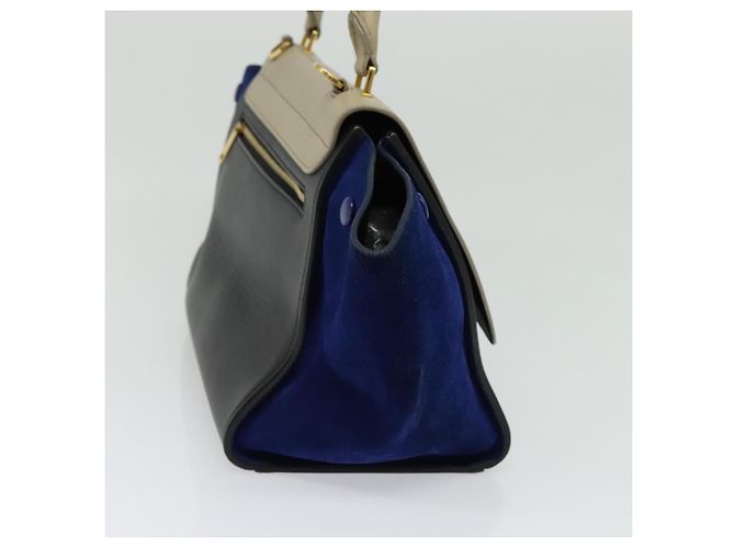Céline Borsa Trapeze in pelle 2 in 1 beige oro Auth BA4167 D'oro - vista 3