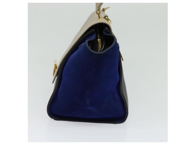 Céline Borsa Trapeze in pelle 2 in 1 beige oro Auth BA4167 D'oro - vista 4