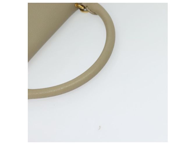 Céline Borsa Trapeze in pelle 2 in 1 beige oro Auth BA4167 D'oro - vista 7