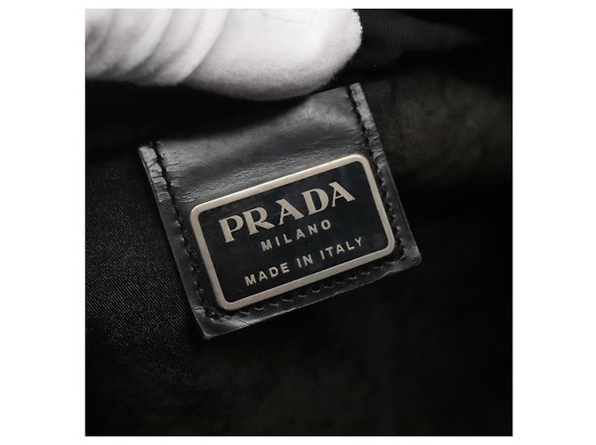 Borsa a Spalla PRADA Nylon Nero Argento Autentica 132150 - vista 19