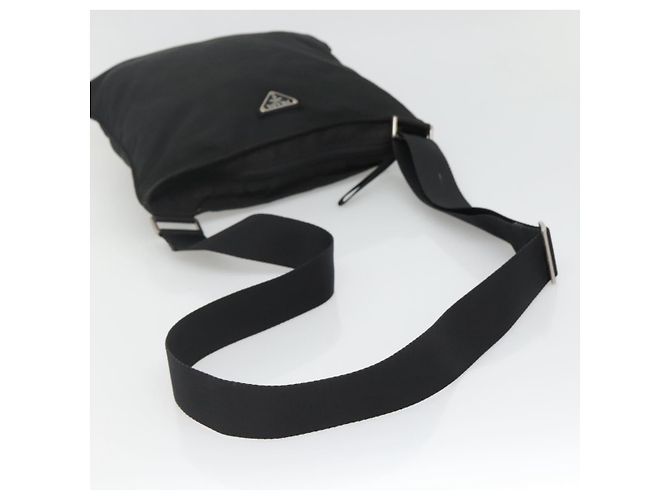 Borsa a Spalla PRADA Nylon Nero Argento Autentica 132150 - vista 7