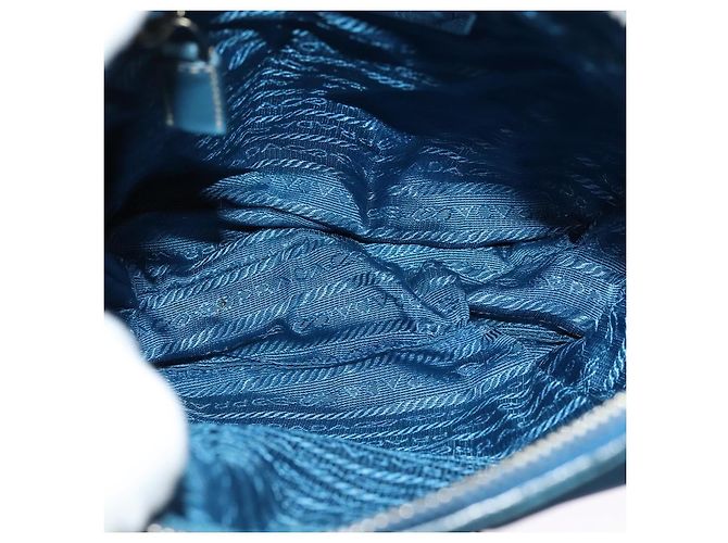 Borsa a Spalla PRADA in Nylon Blu Argento Autentica 132289 - vista 11
