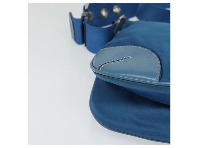 Borsa a Spalla PRADA in Nylon Blu Argento Autentica 132289 - vista 14