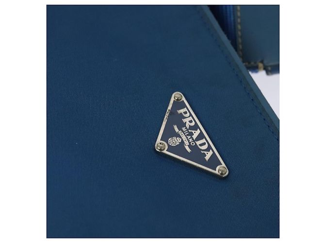 Borsa a Spalla PRADA in Nylon Blu Argento Autentica 132289 - vista 17