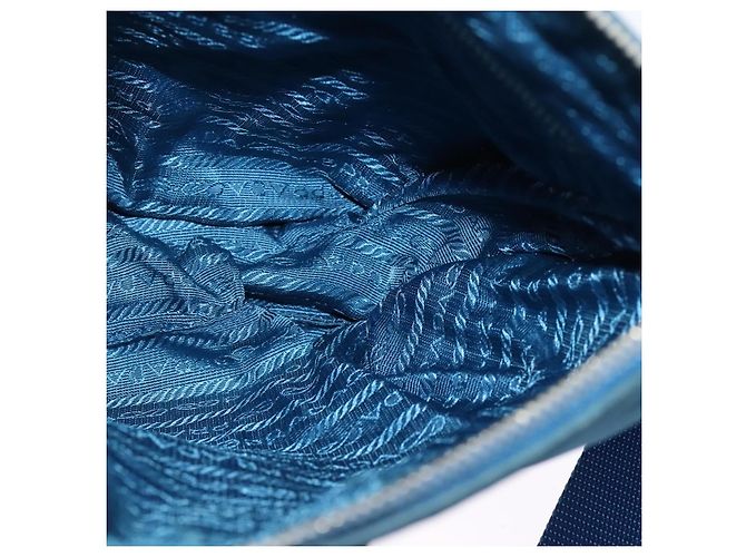Borsa a Spalla PRADA in Nylon Blu Argento Autentica 132289 - vista 18