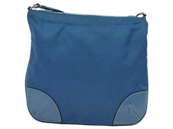 Borsa a Spalla PRADA in Nylon Blu Argento Autentica 132289 - vista 2