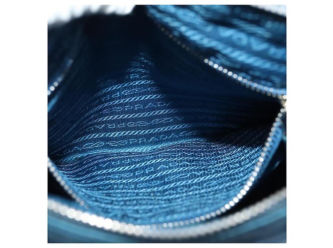 Borsa a Spalla PRADA in Nylon Blu Argento Autentica 132289 - vista 20