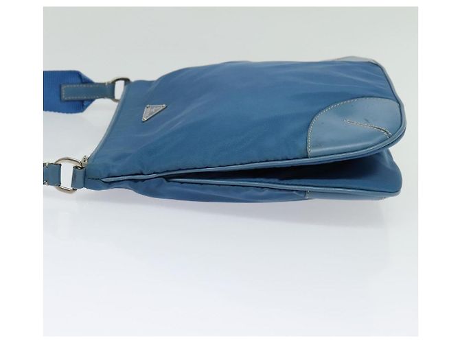 Borsa a Spalla PRADA in Nylon Blu Argento Autentica 132289 - vista 3