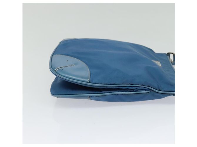 Borsa a Spalla PRADA in Nylon Blu Argento Autentica 132289 - vista 4