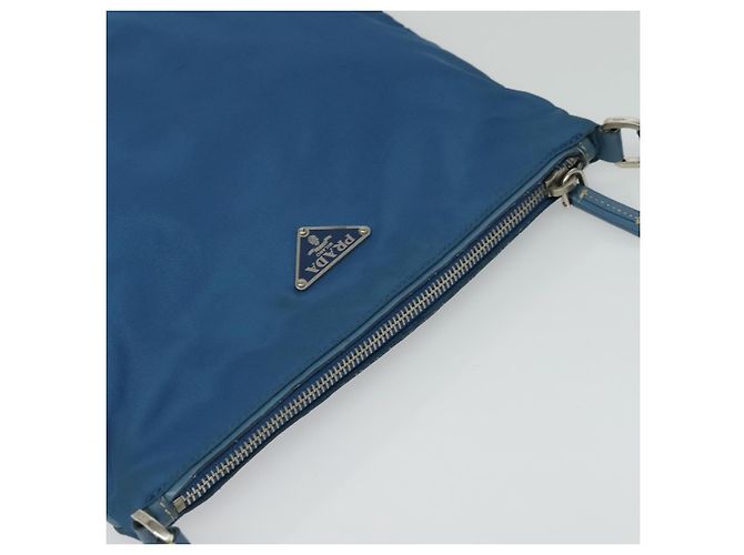 Borsa a Spalla PRADA in Nylon Blu Argento Autentica 132289 - vista 6