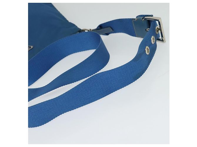Borsa a Spalla PRADA in Nylon Blu Argento Autentica 132289 - vista 7