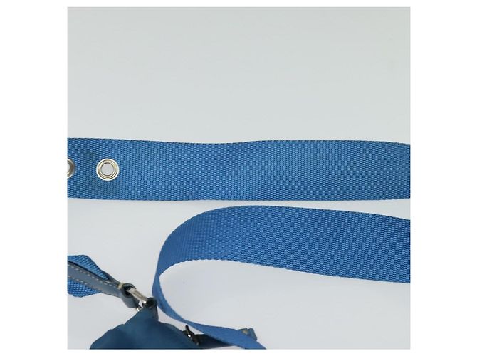 Borsa a Spalla PRADA in Nylon Blu Argento Autentica 132289 - vista 8