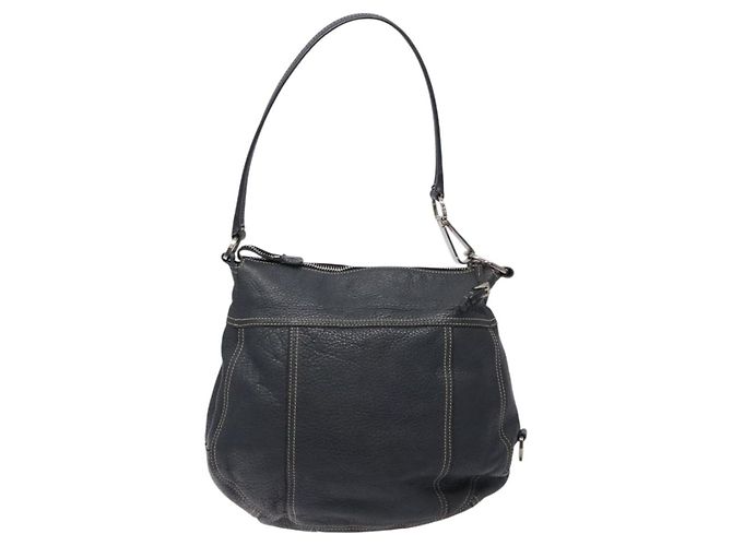 Borsa a Spalla in Pelle Prada Blu Navy Argento Autentica 132232 - vista 2