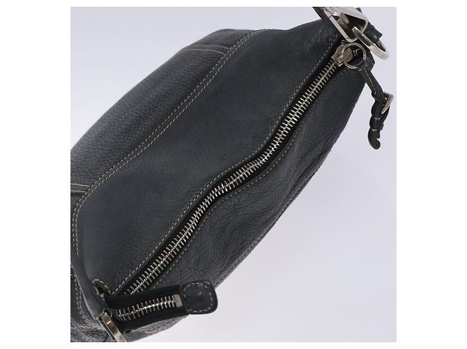 Borsa a Spalla in Pelle Prada Blu Navy Argento Autentica 132232 - vista 6