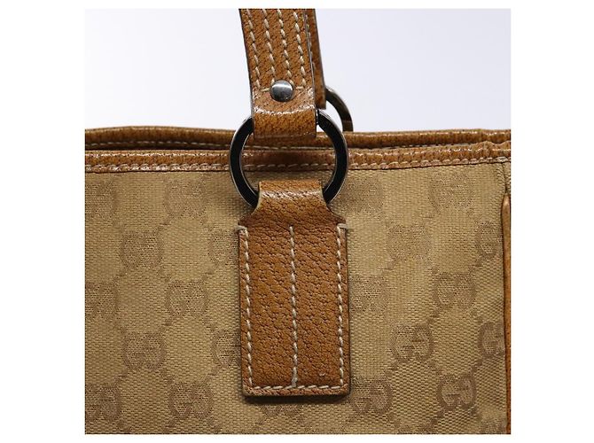 Borsa a mano in tela GG Gucci marrone 113019 Auth 134527 - vista 10
