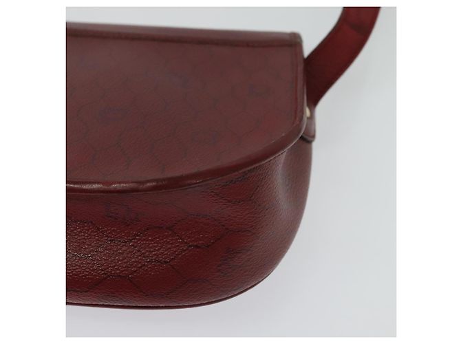 Borsa a spalla in tela a nido d'ape PVC rossa e oro Christian Dior Auth 134766 Rosso D'oro - vista 16