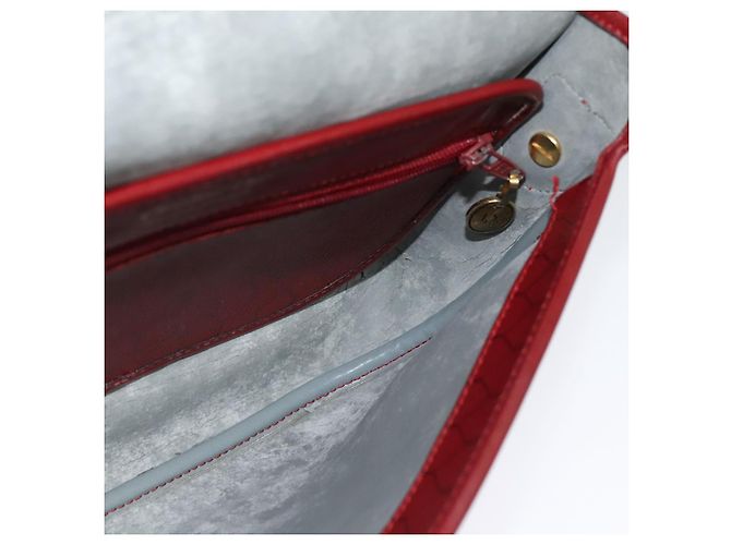 Borsa a spalla in tela a nido d'ape PVC rossa e oro Christian Dior Auth 134766 Rosso D'oro - vista 19