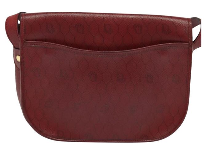 Borsa a spalla in tela a nido d'ape PVC rossa e oro Christian Dior Auth 134766 Rosso D'oro - vista 2