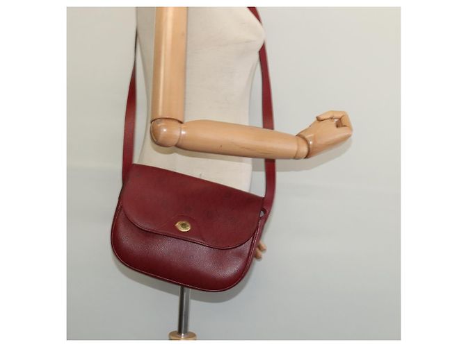 Borsa a spalla in tela a nido d'ape PVC rossa e oro Christian Dior Auth 134766 Rosso D'oro - vista 21