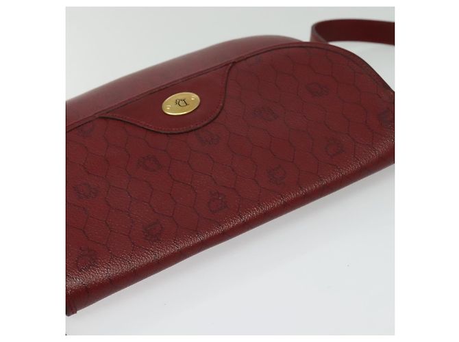 Borsa a spalla in tela a nido d'ape PVC rossa e oro Christian Dior Auth 134766 Rosso D'oro - vista 6
