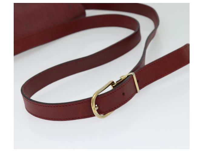 Borsa a spalla in tela a nido d'ape PVC rossa e oro Christian Dior Auth 134766 Rosso D'oro - vista 7