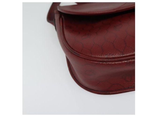 Borsa a spalla in tela a nido d'ape PVC rossa e oro Christian Dior Auth 134766 Rosso D'oro - vista 9