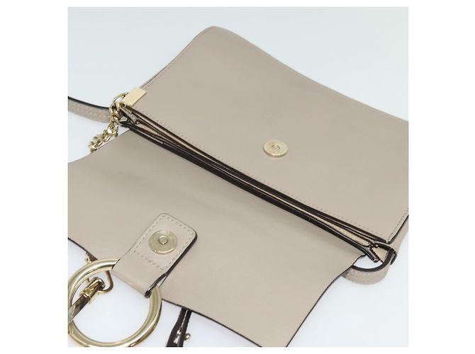 Chloé Bolsa de Ombro Chloe Fay em Couro Greige Dourado Auth BA4020 - vista 10
