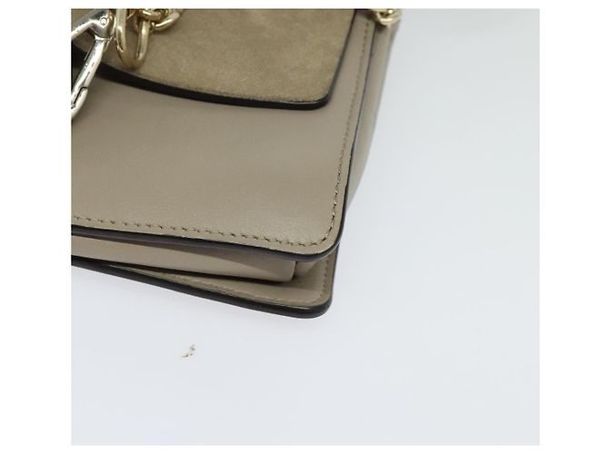 Chloé Bolsa de Ombro Chloe Fay em Couro Greige Dourado Auth BA4020 - vista 15