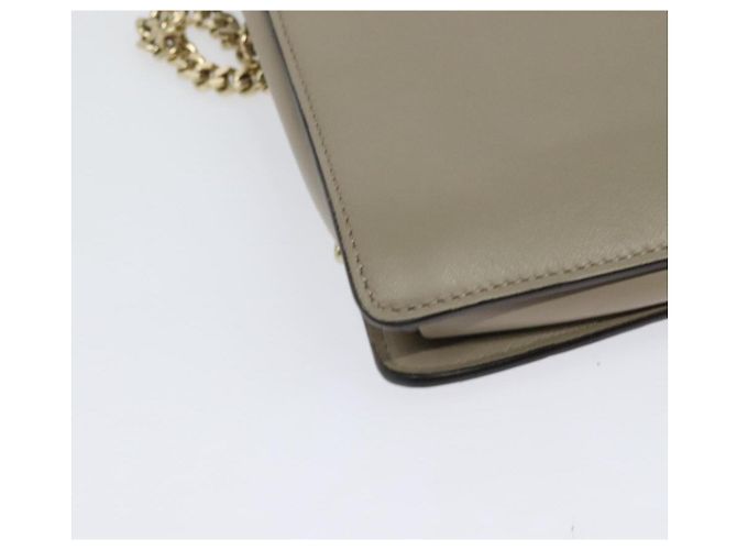 Chloé Bolsa de Ombro Chloe Fay em Couro Greige Dourado Auth BA4020 - vista 16