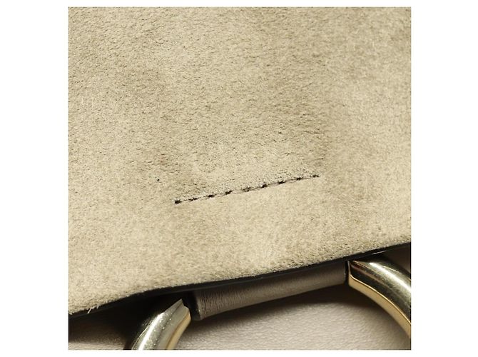 Chloé Bolsa de Ombro Chloe Fay em Couro Greige Dourado Auth BA4020 - vista 9