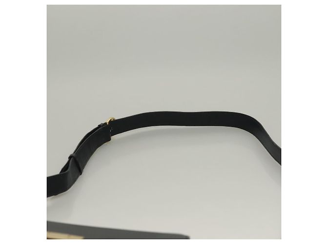 Céline Bolsa de Ombro CELINE em Couro Azul Marinho Dourado Auth 132947 - vista 14
