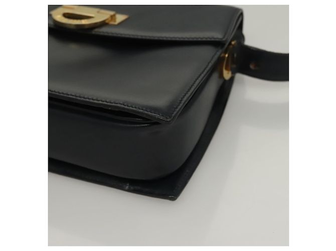 Céline Bolsa de Ombro CELINE em Couro Azul Marinho Dourado Auth 132947 - vista 15