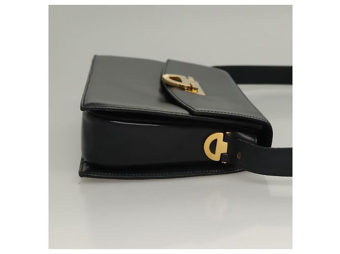 Céline Bolsa de Ombro CELINE em Couro Azul Marinho Dourado Auth 132947 - vista 3