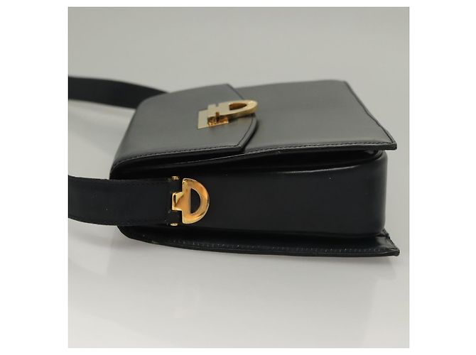 Céline Bolsa de Ombro CELINE em Couro Azul Marinho Dourado Auth 132947 - vista 4