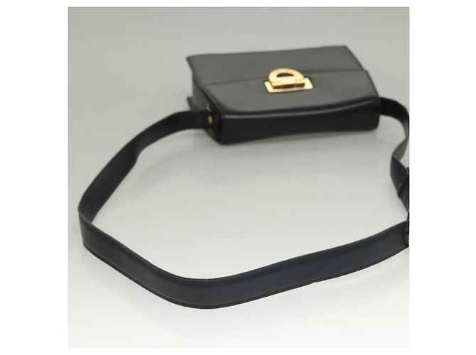 Céline Bolsa de Ombro CELINE em Couro Azul Marinho Dourado Auth 132947 - vista 7
