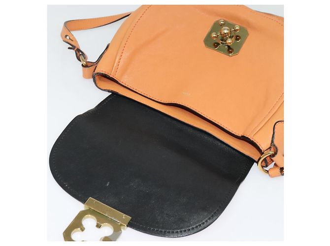 Chloé Chloe Elsie Schultertasche aus Leder Beige Gold Auth BA4046 - Ansicht 10