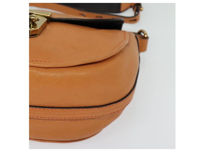 Chloé Chloe Elsie Schultertasche aus Leder Beige Gold Auth BA4046 - Ansicht 14