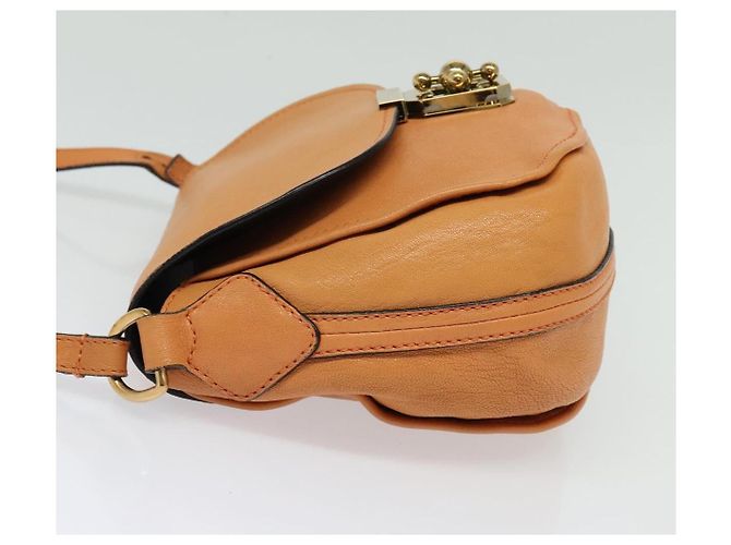 Chloé Chloe Elsie Schultertasche aus Leder Beige Gold Auth BA4046 - Ansicht 3