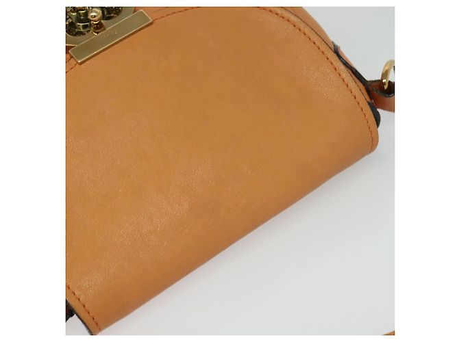 Chloé Chloe Elsie Schultertasche aus Leder Beige Gold Auth BA4046 - Ansicht 6