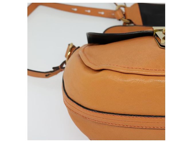 Chloé Chloe Elsie Schultertasche aus Leder Beige Gold Auth BA4046 - Ansicht 9