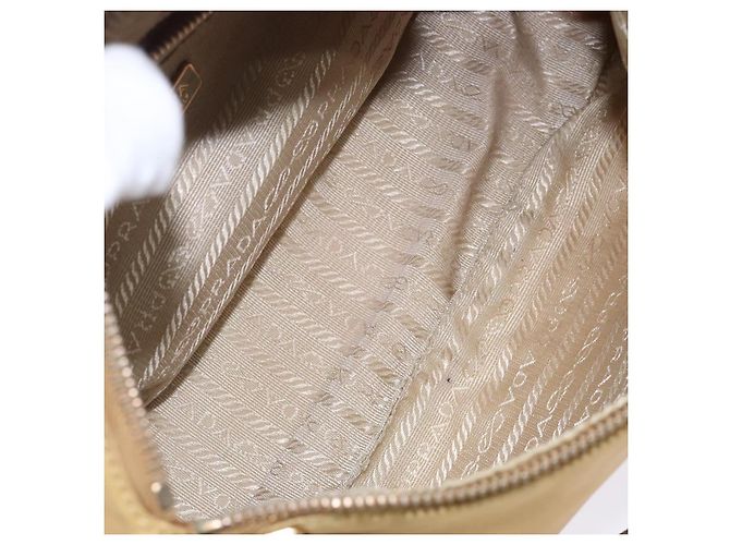 Borsa a Spalla PRADA Nylon Beige Oro Auth 131423 D'oro - vista 11